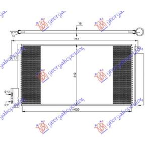 HLADNJAK KLIME BENZIN - DIZEL (62.7x29.5) ALFA ROMEO GIULIETTA (2010-) (OEM: 55700408)