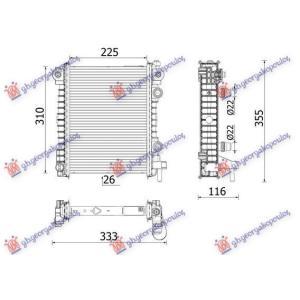 HLADNJAK MOTORA DODATNI 2.0/2.9 BENZIN (225x310x26) Leva str. ALFA ROMEO STELVIO (2016-) (OEM: 50540154)