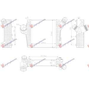 HLADNJAK INTERKULERA 2.0/3.0 BEN 3.0 DIZ 258x294 AUDI Q7 (2015-2019) (OEM: 4M0145804AQ, 4M0145804BR, 4M0145804P)