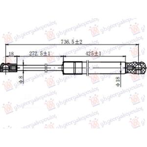 AMORTIZER HAUBE (736L-300N) AUDI Q7 (2019-2024) (OEM: 4M0823359B)