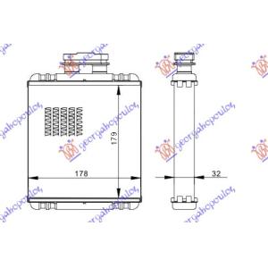 GREJAC KABINE (B) +/ - AC (176x180) AUDI A1 (2010-2014) (OEM: 6Q0819031, 6R0819031)