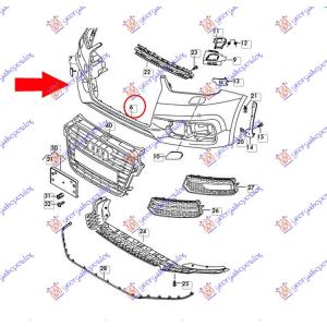 PREDNJI BRANIK PM (PDS) (PRSKALICE) AUDI A1 (2014-2018) (OEM: 8XA807065CGRU)