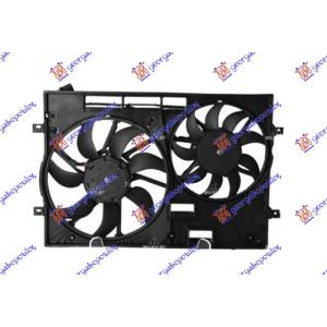 VENTILATOR KOMPLET (DUPLI) 370/295mm 4P AUDI A1 (2014-2018) (OEM: 3Q0121205, 3Q0121207)