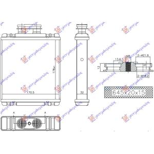 GREJAC KABINE (178x171x32) (BR) AUDI A1 (2014-2018) (OEM: 6C0819031)