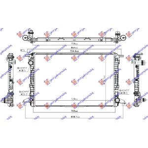 HLADNJAK MOTORA 3.0 TDi DIZEL (AUTO) (720x470x26) (NRF) AUDI A5 2016-2019 (F57/F5E/F5A/F5F) (OEM: 8W0121251AA, 8W0121251M)