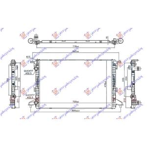HLADNJAK MOTORA 1.4 TFSi BENZIN / 2.0 TDi DIZEL (720x480x16) CEV 32/32 (NRF) AUDI A5 2016-2019 (F57/F5E/F5A/F5F) (OEM: 8W0121251J, 8W0121251K)