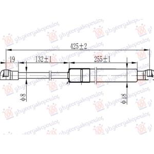 AMORTIZER GEPEK VRATA (CABRIO) (425L-320N) AUDI A5 (2016-2019) (OEM: 8W7827552)