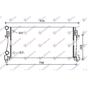 HLADNJAK MOTORA 1.2 BENZIN 1.6DIZEL (650x325) AUDI A3 3D/SPORTBACK (2012-2016) (OEM: 5Q0121251EB, 5Q0121251EC)