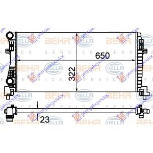 HLADNJAK MOTORA 1.2 BENZIN 1.6DIZEL (650x325) B - A AUDI A3 3D/SPORTBACK (2012-2016) (OEM: 5Q0121251EB, 5Q0121251EC)