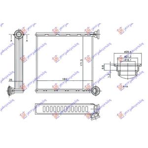 GREJAC KABINE (BR) (172x184x26) T.VALEO AUDI A3 3D/SPORTBACK (2012-2016) (OEM: 5Q0819031, 5Q0819031B)