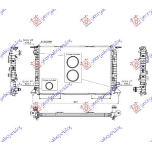 HLADNJAK MOTORA 2.7/3.0 Tdi - 3.0 TFSi/3.2 FSI (AUTO) (720x470) (NRF) AUDI Q5 2012-2016 (8RB) (OEM: 8K0121251AA, 8K0121251AL, 8K0121251Q)