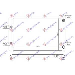 HLADNJAK 3.7-4.2i BENZIN (725x480x40) RH TUBE AUDI A8 (2002-2009) (OEM: 4E0121251E, 4E0121251G)