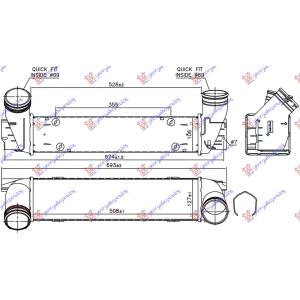 HLADNJAK INTERCOOLERA 1.6/2.0 (16i/20i-x/28i) PTRL BMW X1 (E84) (2013-2015) (OEM: 7624146, 17517624146)