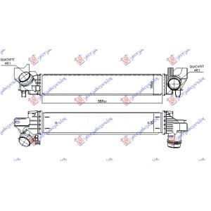 HLADNJAK INTERCOOLRA 1.5 (216/218i) BENZIN BMW X1 (F48) (2015-2019) (OEM: 7617597, 17517617597)