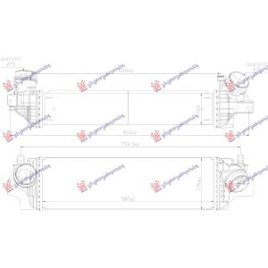 HLADNJAK INTERKULERA 2.0 BENZIN (72/72) (587x176) BMW X1 (F48) (2015-) (OEM: 17517617600)