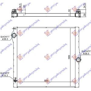 HLADNJAK MOTORA 3.0 i-24V-4.8 i-32V (58.5x59.5x3) BMW X5 (E70) (2010-2013) (OEM: 17117585036)