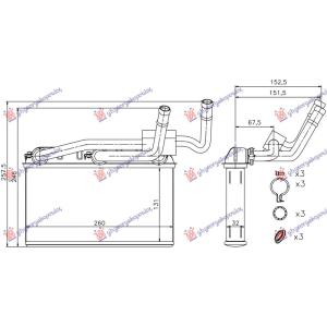 GREJAC KABINE (+AC) (131x260) (MANUELNA KLIMA) BMW X5 (F15) (2013-) (OEM: 64116968203)