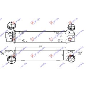 HLADNJAK INTERKULERA 2.0 DIZEL (508x95x105) BMW SERIES 1 (E82/88) COUPE/CABRIO (2007-2013) (OEM: 17517798788)