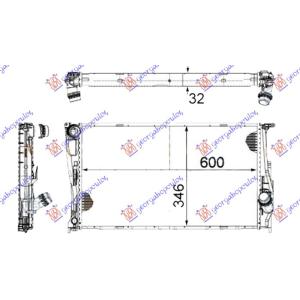 HLADNJAK MOTORA 3.0 (135i) BEN (MAN) 2.0 (116D/118D/120D/123D) DIZ (MANUAL/AUTOMATIC) (600x340x32) 1 CEV (MAHLE BEHR PREMIUM-L) BMW SERIES 1 COUPE/CABRIO 2007-2013 (E82/E88) (OEM: 17117788903, 17117790297)