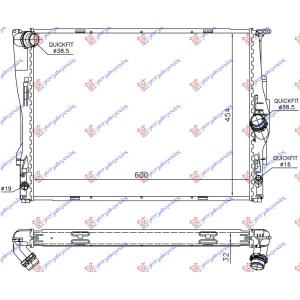 HLADNJAK MOTORA ZA SVE MODELE BENZIN (MAN/AUTO) (600x460x32) 2 CEVI (NRF) BMW SERIES 1 COUPE/CABRIO 2007-2013 (E82/E88) (OEM: 17112283468, 17117521931, 17117542199)