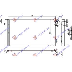 HLADNJAK KLIME 2.0-3.0 DIZEL (580x340x16) BMW SERIES 1 (E82/88) COUPE/CABRIO (2007-2013) (OEM: 64539206296)