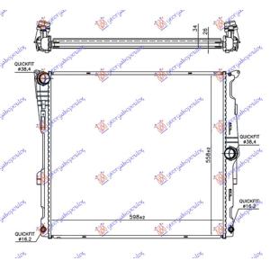 HLADNJAK MOTORA 3.0 (28iX KIN N52B30) BENZIN (AUTO) (600x560x26) (NISSENS) BMW X3 2011-2014 (F25) (OEM: 17117593842)
