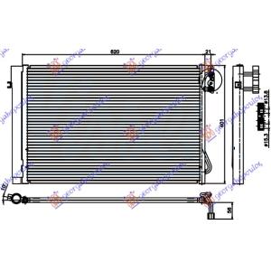 HLADNJAK KLIME 1.6-2.0-2.5.3.0 BENZIN (58.7x40) BMW SERIES 3 (E90/91) SDN (2008-2012) (OEM: 64536930038, 64536930040, 64539206297)