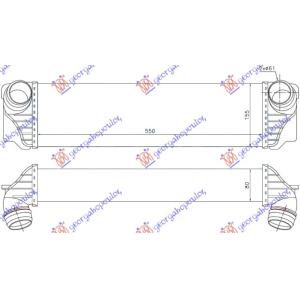 HLADNJAK INTERCOOLERA 2.0-3.0 DIZEL (550x172x80) BMW SERIES 6 (F13/12/06) COUPE/CABRIO (2011-2015) (OEM: 17517812016)