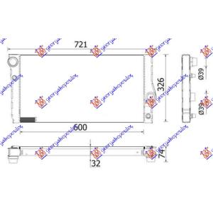 HLADNJAK MOTORA 3.0 BENZIN (600x326) BMW SERIES 6 (F13/12/06) COUPE/CABRIO (2015-2017) (OEM: 17118615427)