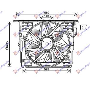 VENTILATOR KOMPLET BENZIN/DIZEL 3 PIN BMW SERIES 7 (F01/02) (2008-2012) (OEM: 17417589031, 17427804620, 17428509740)