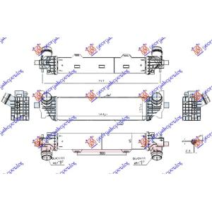 HLADNJAK INTERCOOLERA 2.0-3.0 DIZEL (544x137x95) BMW SERIES 7 (G11/G12) (2015-2019) (OEM: 8576509, 17518576509)