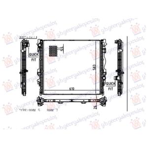 HLADNJAK MOTORA 3.0 BENZIN-DIZEL-HIBRID (610x583) BMW SERIES 7 (G70) (2022-) (OEM: 17115A187E4)