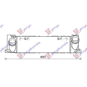 HLADNJAK INTERCOOLERA 335d/435dXDrive (495x150) BMW SERIES 4 (F32/36/33/)COUPE/GR.COUPE/CABRIO (2014-) (OEM: 17517600533)