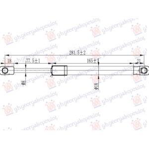 AMORTIZER HAUBE (M3) (282L-430N) BMW SERIES 4 (F32/36/33/)COUPE/GR.COUPE/CAB. (2014-2020) (OEM: 51238059044)