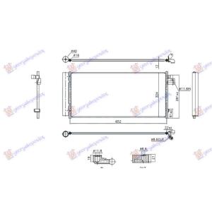 HLADNJAK KLIME (652x304x12) BMW SERIES 3 (G20/G21) SDN/S.W. (2018-2022) (OEM: 64536805346)