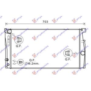 HLADNJAK MOTORA 1.6-2.0 BENZIN MANUAL (60x34.5x3.2) BMW SERIES 5 (F10/11) (2010-2013) (OEM: 17117626558, 17117626560, 17118672012)