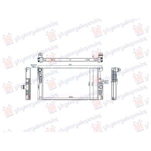 HLADNJAK MOTORA 2.0 BENZIN (600x344x32) (NISSENS) BMW SERIES 5 2013-2016 (F10/F11) (OEM: 17117627001, 17118672013)