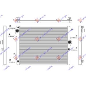 HLADNJAK MOTORA 4.4 BENZIN (612x487) BMW SERIES 5 (F10/11) (2013-2016) (OEM: 17117601831, 17118645878, 17118664098)