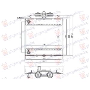 HLADNJAK MOTORA DODATNI 3.0 BENZIN (250x182) (NRF) BMW SERIES 5 2013-2016 (F10/F11) (OEM: 17117802662)