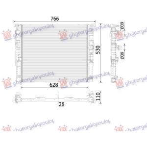 HLADNJAK MOTORA 2.0 BENZIN/HIBRID (AUTO) (628x530) BMW SERIES 5 (G30/G31) (2016-2020) (OEM: 17118743666)