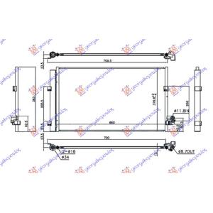 HLADNJAK KLIME SVI DIZEL (630x380x12) BMW SERIES 5 (G30/G31) (2016-2020) (OEM: 64539364258)