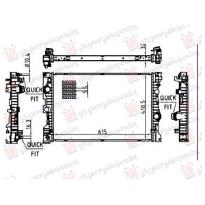 HLADNJAK MOTORA 2.0/3.0 DIZEL/HIBRID (AUTO) (615x410) (NISSENS) BMW X4 2018-2022 (G02) (OEM: 8472272, 8578142, 9886561)