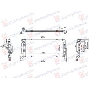 HLADNJAK MOTORA 2.0 DIZEL (MAN/AUTO) (690x298) Leva str. BMW X2 (U10) (2023-) (OEM: 8586324, 17118586324)