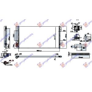 HLADNJAK KLIME 1.4 BENZIN 1.6 DIZEL (660x348x16) JEEP COMPASS (2016-2022) (OEM: 00K68273402AA, 00K68360244AA, 68273402AA)