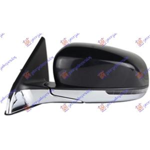 RETROVIZOR ELEKTRICNI SA GREJACEM PM (MIGAVAC) (HROM NOSAC) (RAVNO STAKLO) Leva str. JEEP COMPASS (2022-) (OEM: 5LV67DX8AE, 6LL31DX8AA)