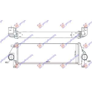 INTERCOOLER 3.0 CRDi DIZEL (650x220x64) JEEP GRAND CHEROKEE (2011-2014) (OEM: 55038004AC, 55038004AD)