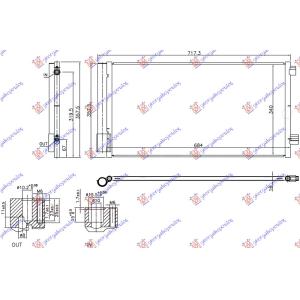 HLADNJAK KLIME 1.6i 16v BENZIN (684x340x16) JEEP RENEGADE (2014-2018) (OEM: 51944287, 51966748)