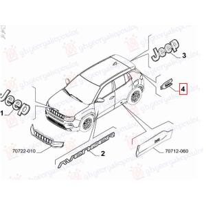 ZNAK NA GEPEK VRATIMA (O) JEEP AVENGER (2022-) (OEM: 52219293)