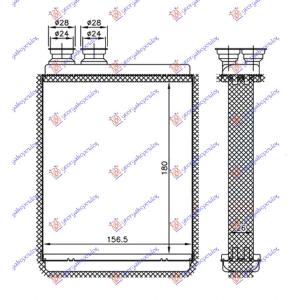 GREJAC KABINE (BR) (180x157x26) CITROEN C3 (2010-2013) (OEM: 6448.V3, 6448V3)