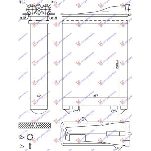 GREJAC KABINE (200x157x42) CITROEN C3 (2016-) (OEM: 1608182480)